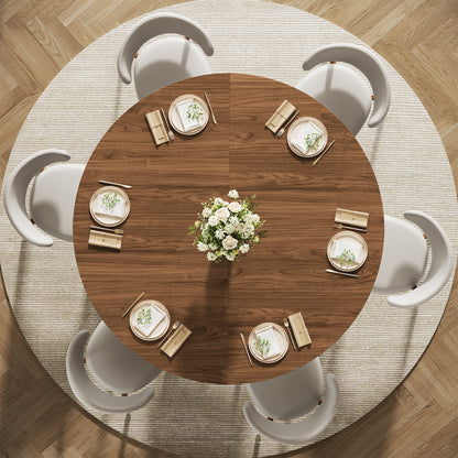 Pikvki Round Dining Table with Seorage Shelf, 3 Tier Circle Kitchen Table for Dining Room