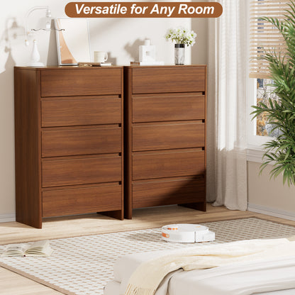Pikvki 5 Drawer Dresser with Charging Station for Bedroom, 47" Modern Tall Chest of Drawers for Closet