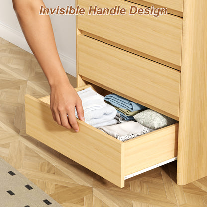 Pikvki 5 Drawer Dresser with Charging Station for Bedroom, 47" Modern Tall Chest of Drawers for Closet